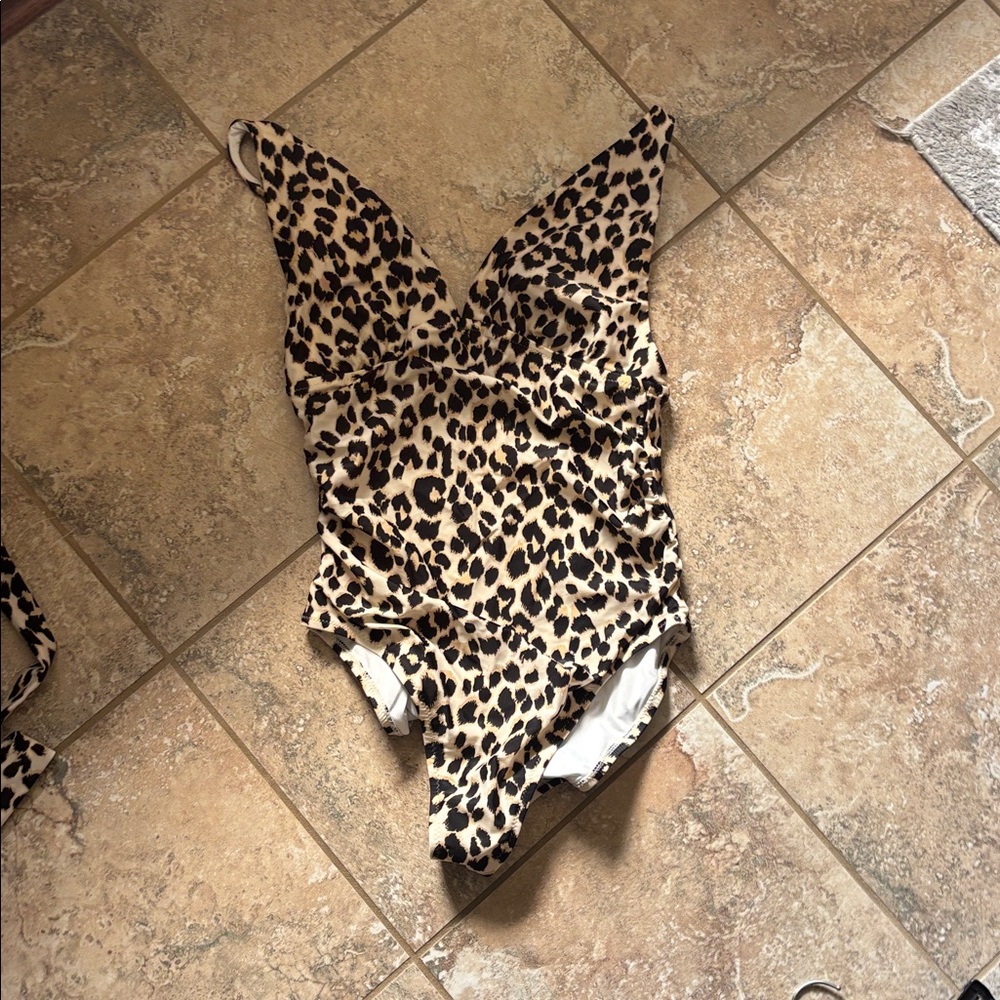 Leopard Print One-Piece Swimsuit